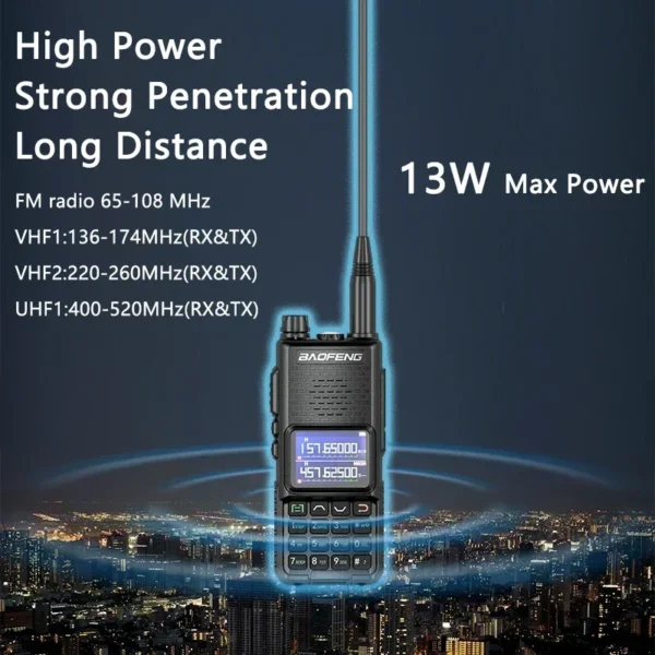 Baofeng UV-30H Pro Max 13W Walkie Talkie Tri-Band Type-C Charging FM High Power NOAA 999 Channel CB Two Way Radio Long Range DTMF - Image 3