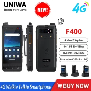 UNIWA F400 4G Smartphone 4" Android15 PoC Radio SOS NFC Global Edition Zello Walkie Talkie