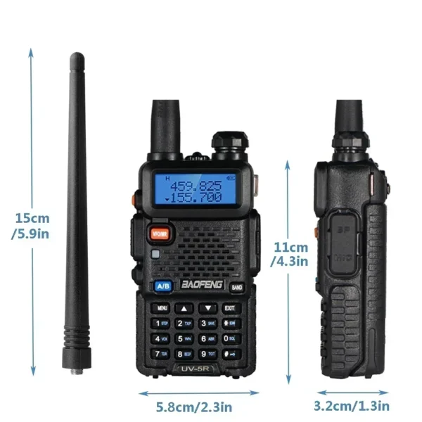 4pcs Baofeng UV-5R 8W/5W Tri-Power Portable Walkie Talkie High Power Dual Band Long Range Handheld Radio - Image 3