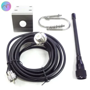 VHF Marine Antenna 156-163Mhz Rubber Waterproof Mast Aerial with 5M RG-58 Cable for Boat Sailboat Yacht